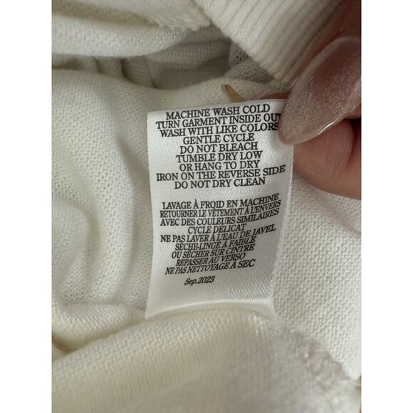 Z Supply Cassie Merry Long Sleeve Top In Vanilla Ice Womens Size Large - Picture 10 of 11